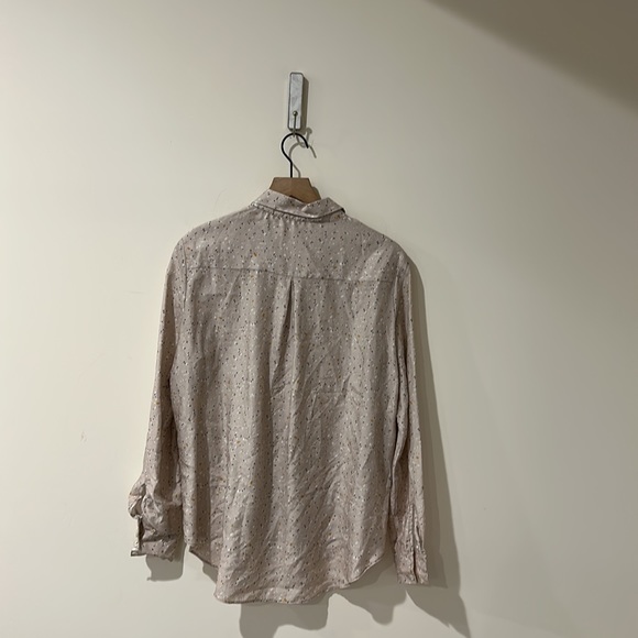 • Nanushka • Women’s Button Down Long Sleeve Tan / Cream with Print Large - Picture 4 of 4